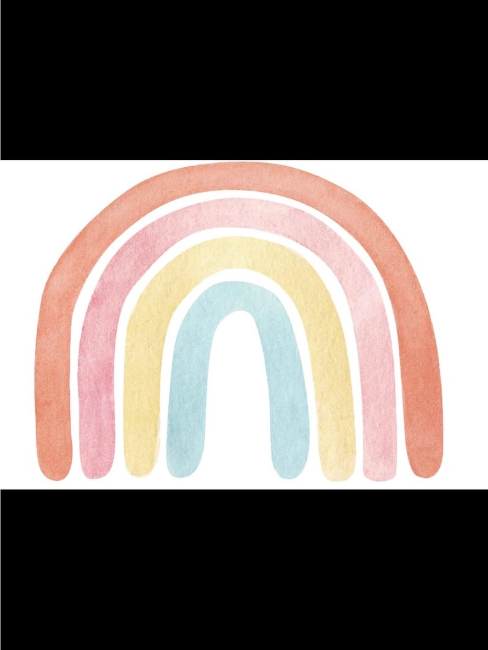 Pastel Rainbow Wall Art Print in Pink, Peach, Yellow, Blue